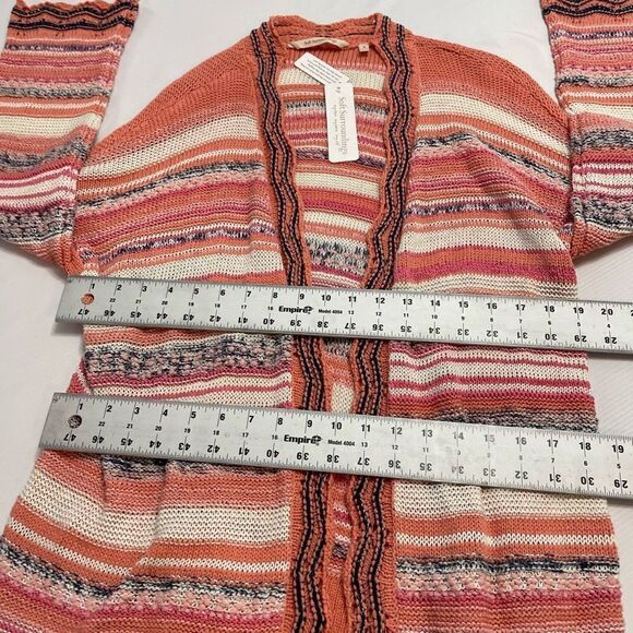NWT Soft Surroundings Emberglow Stripes Cardigan Sweater Size Medium New - Picture 9 of 11